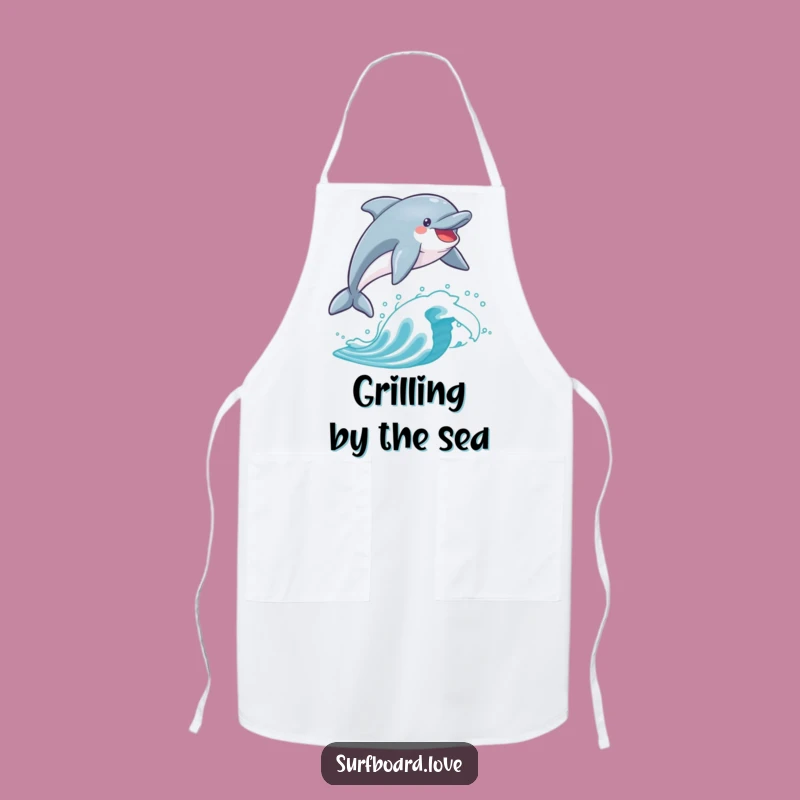 Funny Dolphin Surf Apron: Kitchen Fun with a Hilarious Ocean Jump