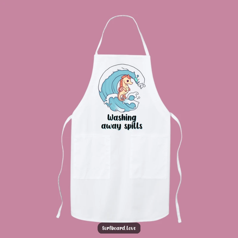 Funny Seahorse Wave Apron - Hilarious Kitchen Beach Wear