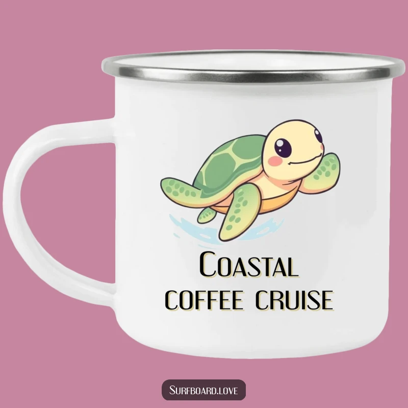 Funny Turtle Paddling Camping Mug: Adventure Ready with a Speedy Sea Turtle, Perfect Gift