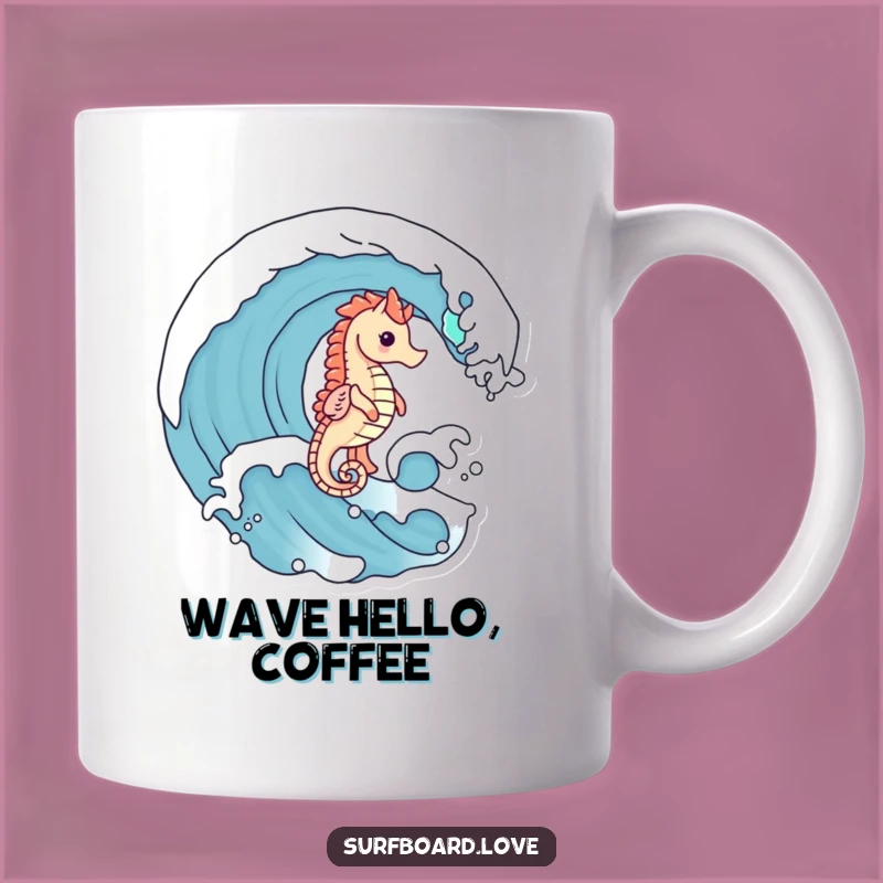 Funny Seahorse Wave Rider Mug - Adorable Ocean Humor Gift