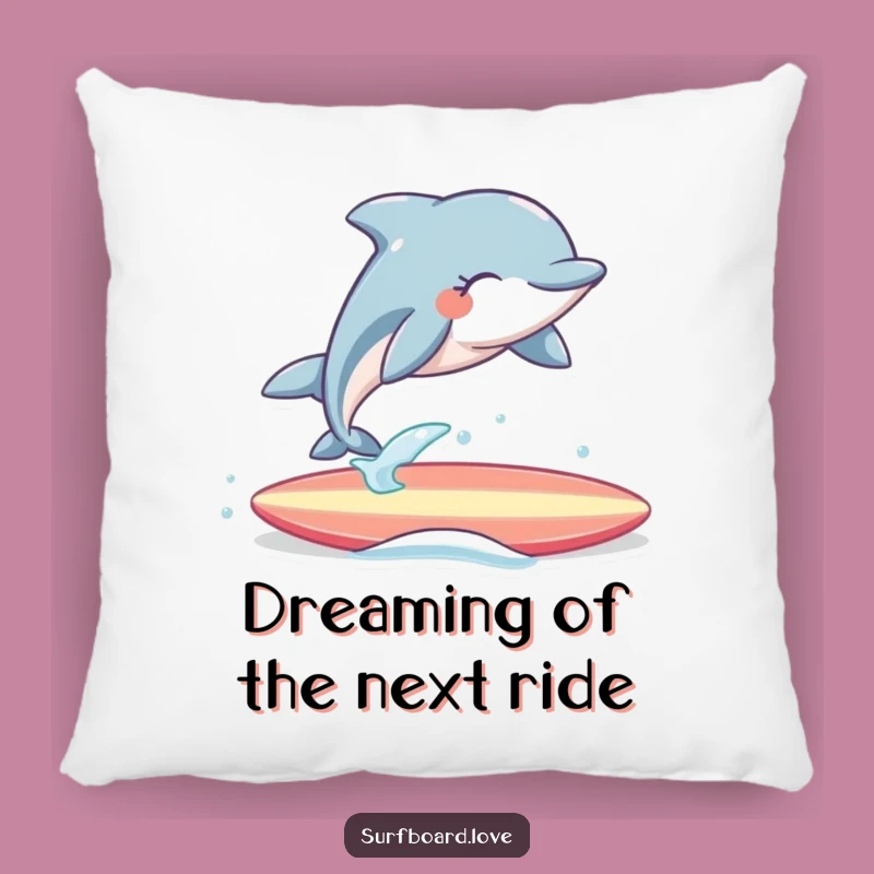 Funny Dolphin Surfer Pillow: Cozy Comfort with a Joyful Beach Leap, Great Funny Gift