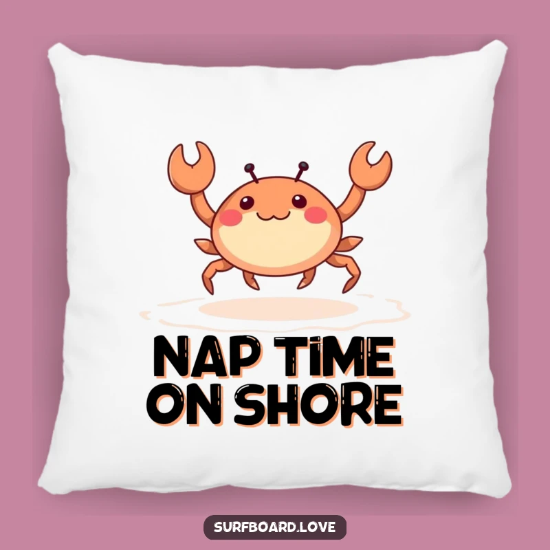 Funny Crab Skipping Pillow - Cozy Beach Comfort and Humor