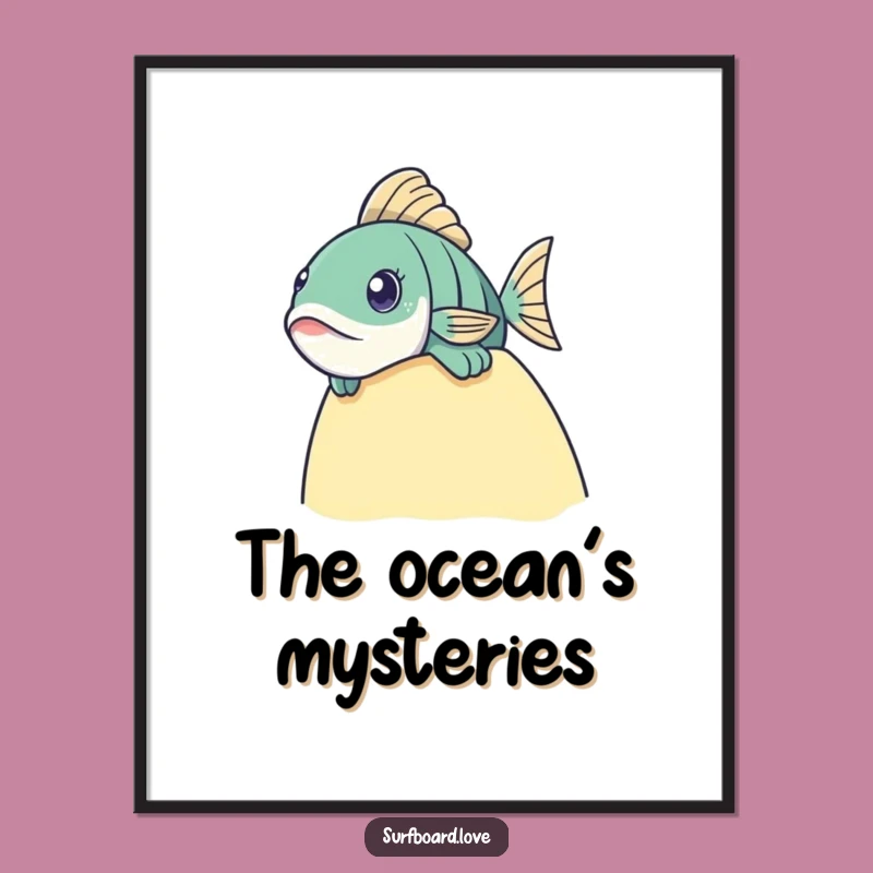 Funny Fish Surf Digital Art: Instant Curiosity for Your Walls