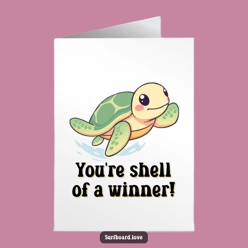 Free Printable Turtle Congratulations Card: Speedy Sea Turtle Downloadable Greeting