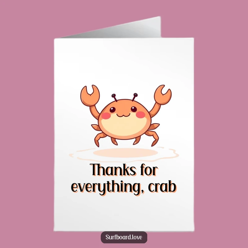 Free Printable Thank You Card: Crabby Skip - Humorous Downloadable Thanks