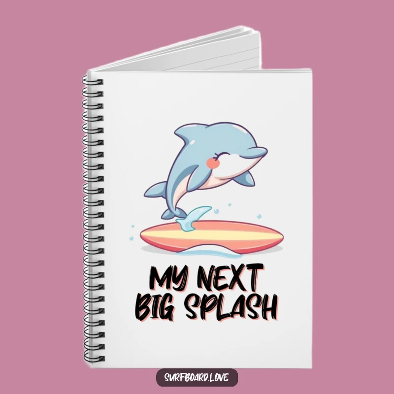 Funny Dolphin Surfer Notebook: Jot Down Ideas with a Joyful Leap, Perfect Gift