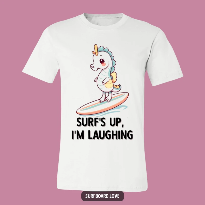 Funny Seahorse Giggle T-Shirt: Hilarious Surf Balance for Ocean Lovers
